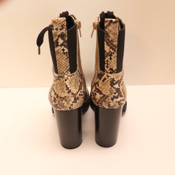 Steve Maden Snakeskin Embossed on Leather Ankle Chunky Heeled Boot Size 7M - Picture 2 of 8